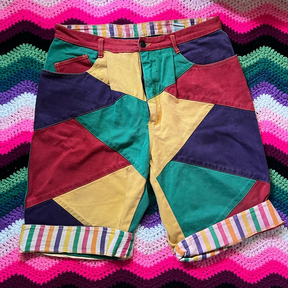 Rainbow Colourblock Paco Shorts